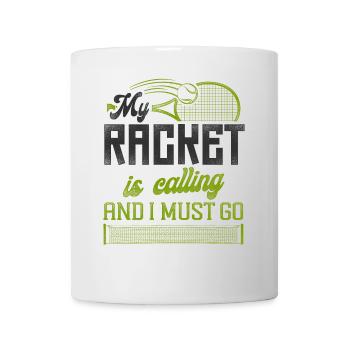 Drôle de joueur de tennis raquette mon - Mug blanc - blanc - Devant