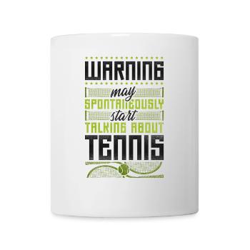 Avertissement de raquette de joueur de tennis drôle - Mug blanc - blanc - Devant