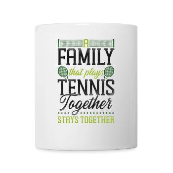 drôle de joueur de tennis raquette famille - Mug blanc - blanc - Devant
