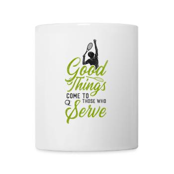 Drôle de joueur de tennis raquette bon - Mug blanc - blanc - Devant