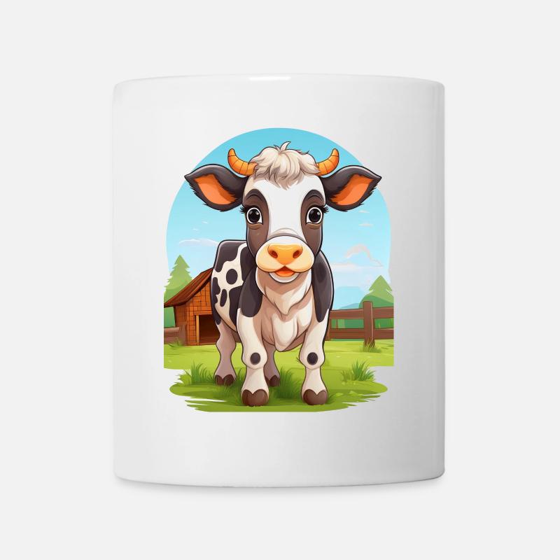 Kuh auf der Weide - Tasse - Weiß
