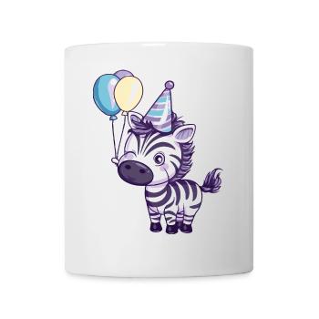 Zebra Geburtstag Comic - Tasse - Weiß - Vorne