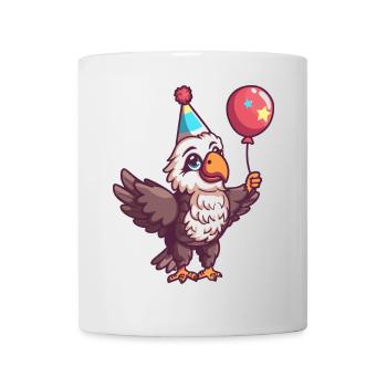 Bande dessinée d’anniversaire d’aigle - Mug blanc - blanc - Devant