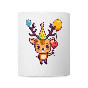 Bande dessinée d’anniversaire de cerf - Mug blanc - blanc - Devant