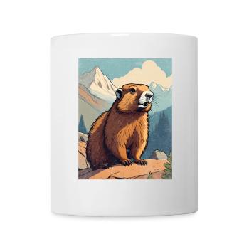 Marmotte dans les montagnes - Mug blanc - blanc - Devant