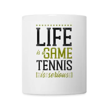 Funny Tennis Player Racket Life Is - Tasse - Weiß - Vorne