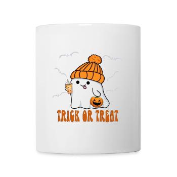 Geist Halloween Kind niedlich süß - Trick or Treat - Tasse - Weiß - Vorne