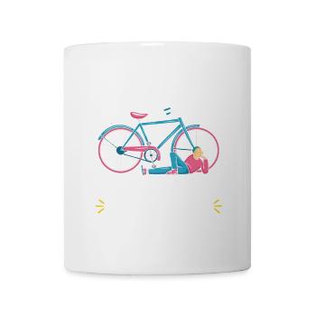 Bike Rider Illustration T-Shirt Design - Mug - white - Front