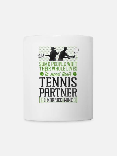 Funny Tennis Player Racket Husband - Tasse - Weiß
