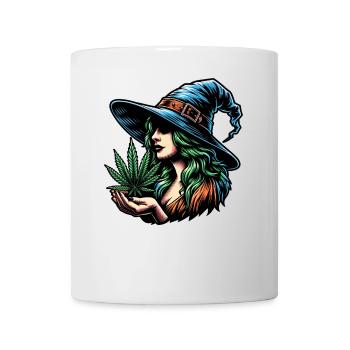 Hexe mit Marihuana - cooles Cannabis Design - Tasse - Weiß - Vorne