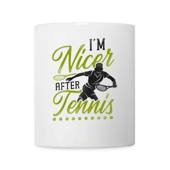drôle de raquette de joueur de tennis je suis - Mug blanc - blanc - Devant