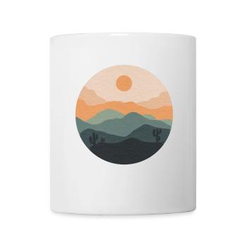 Pastellwüsten-Sonnenuntergangskreis - Tasse - Weiß - Vorne