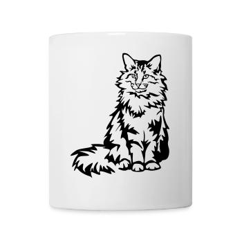 Norwegische Waldkatze - Tasse - Weiß - Vorne