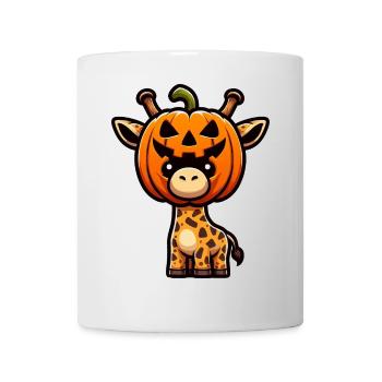 Lustige Kürbis-Giraffe Halloween Oktober Herbst - Tasse - Weiß - Vorne