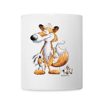 Renard avec lapin jouet et peluche - Mug blanc - blanc - Devant