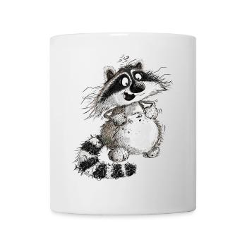 Lustiger Waschbär Cartoon Wildtier - Tasse - Weiß - Vorne
