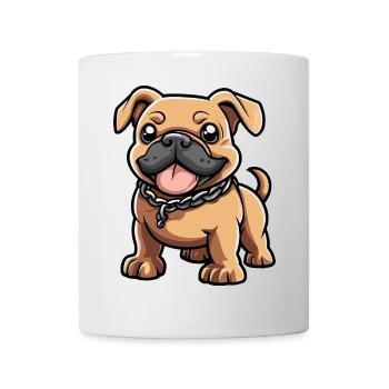 Bouledogue Chien Bande Dessinée Mignon - Mug blanc - blanc - Devant