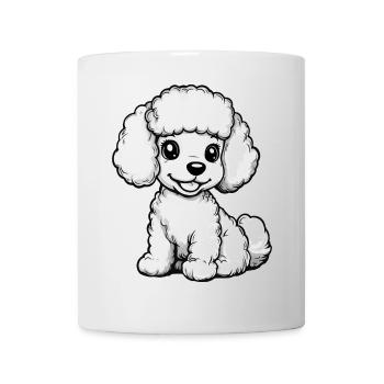 Caniche Chien Bande dessinée Mignon - Mug blanc - blanc - Devant
