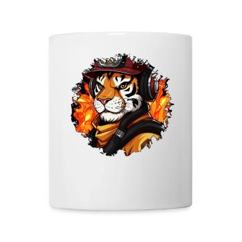 Tiger Feuerwehr / Feuerwehrmann Tiger - Tasse - Weiß - Vorne