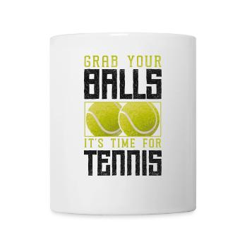 Drôle de joueur de tennis raquette jeu de mots - Mug blanc - blanc - Devant