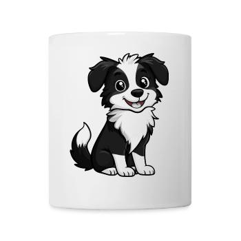 Border Collie Hund Comic Niedlich - Tasse - Weiß - Vorne