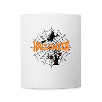 Gruselige Halloween Scene mit Kürbissen - Tasse - Weiß - Vorne