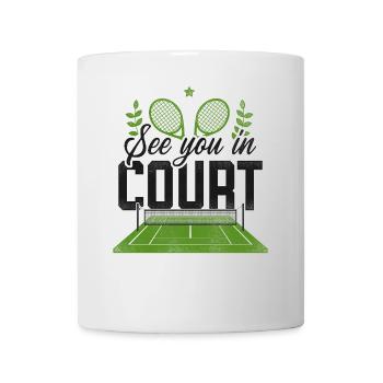 drôle joueur de tennis raquette jeu de mots voir - Mug blanc - blanc - Devant