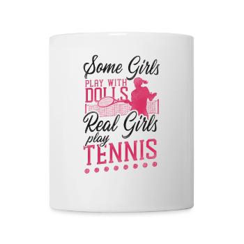Drôle de joueur de tennis raquette fille - Mug blanc - blanc - Devant