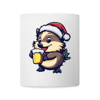 Bière de Noël hérisson - Mug blanc - blanc - Devant
