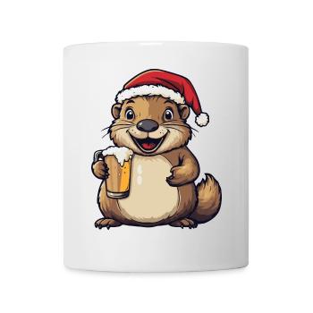 Biber Weihnachten Bier - Tasse - Weiß - Vorne