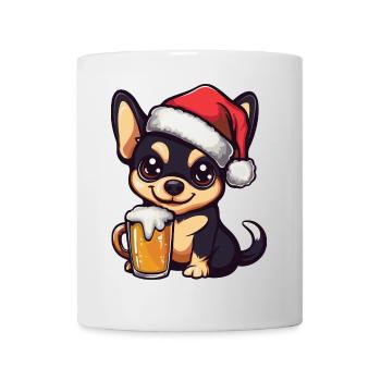 Chihuahua Hund Weihnachten Bier - Tasse - Weiß - Vorne