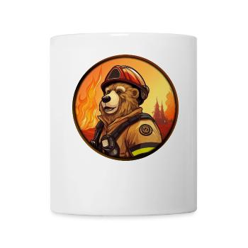 Feuerwehr Bär - Tasse - Weiß - Vorne