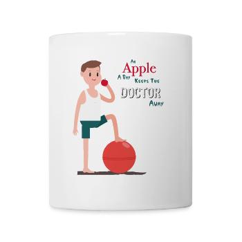 An apple away keeps the doctor away - Tasse - Weiß - Vorne