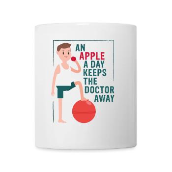 Une pomme éloigne le médecin - Mug blanc - blanc - Devant