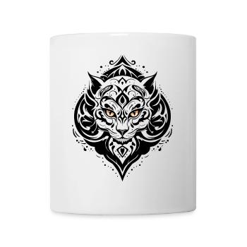 TATOUAGE CHAT NOIR - Mug blanc - blanc - Devant