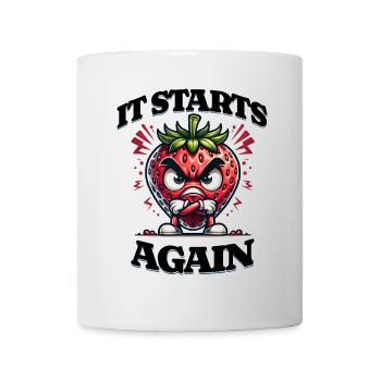 It starts again: period, menstruation, - Mug - white - Front