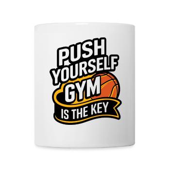 Motivational Gym Quote "Push Yourself Gym the Key" - Mug - white - Front