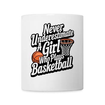 Conception de citation de basket-ball de fille stimulante - Mug blanc - blanc - Devant