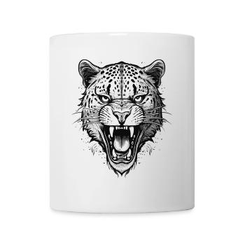 Léopard rugissant - Mug blanc - blanc - Devant
