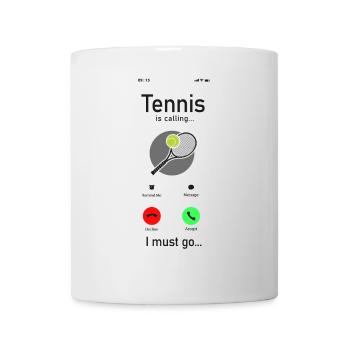 Drôle de joueur de tennis raquette téléphone - Mug blanc - blanc - Devant