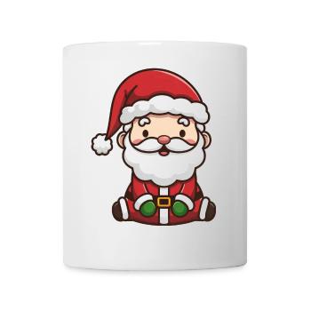 Cute chibi Santa Claus cartoon Christmas - Mug - white - Front