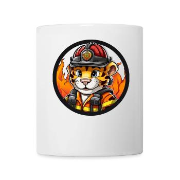 Tiger Feuerwehr / Feuerwehrmann Tiger - Tasse - Weiß - Vorne