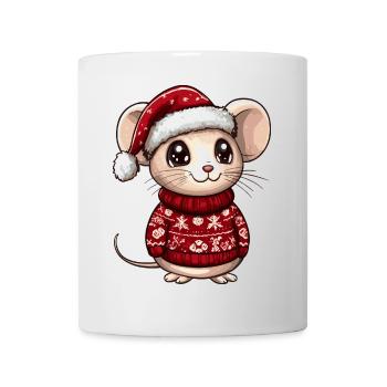 Bande dessinée de Noël souris - Mug blanc - blanc - Devant