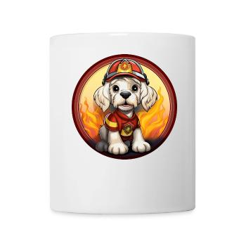 Hund Feuerwehr - Tasse - Weiß - Vorne