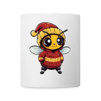 Biene Weihnachten Comic - Tasse - Weiß - Vorne