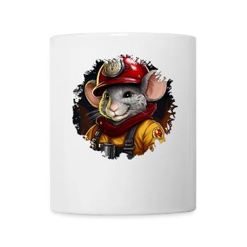 Souris de pompier - Mug blanc - blanc - Devant