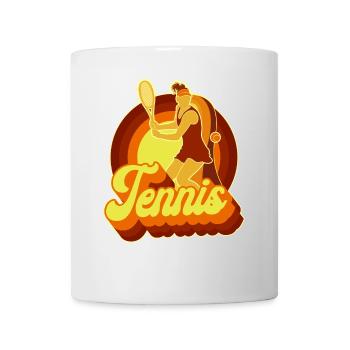 Funny Tennis Player Racket Retro - Tasse - Weiß - Vorne