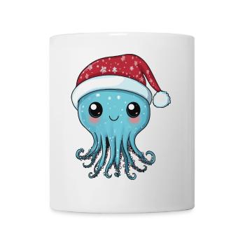 Bande dessinée de Noël méduse - Mug blanc - blanc - Devant