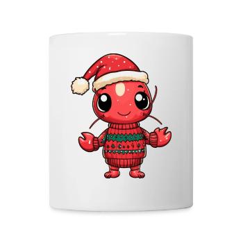 Hummer Krebs Weihnachten Comic - Tasse - Weiß - Vorne