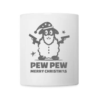 Mouton Pew Pew Joyeux cadeau de Noël - Mug blanc - blanc - Devant